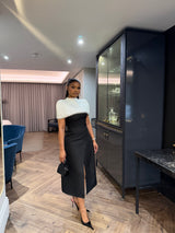 Noir Crystal Cape Dress