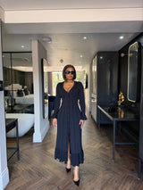 Black Longsleeve Preppy Dress