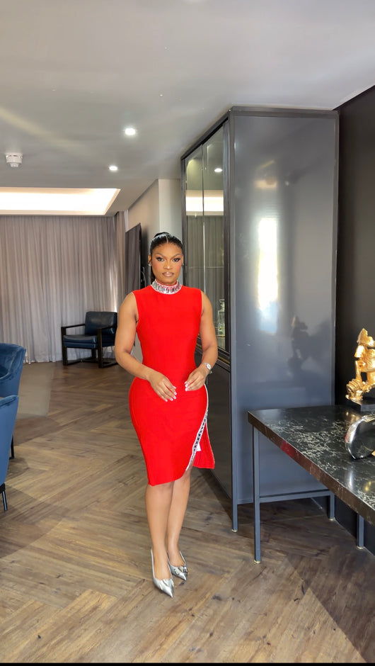Red Diamante Dress