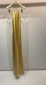 Gold satin slip dress
