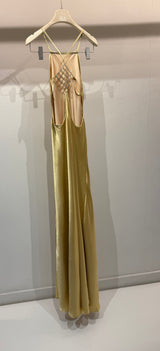 Gold satin slip dress