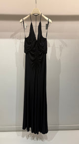 Midnight draped goddess dress