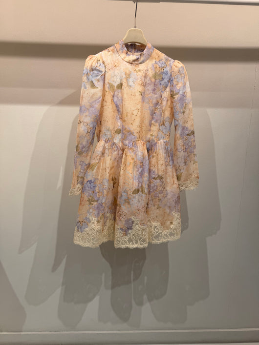 Peach bloom mini dress