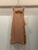 Tropical nude corset dress