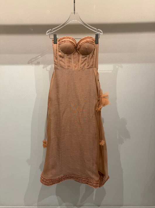 Tropical nude corset dress