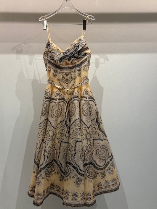 Mediterran nude floral dress