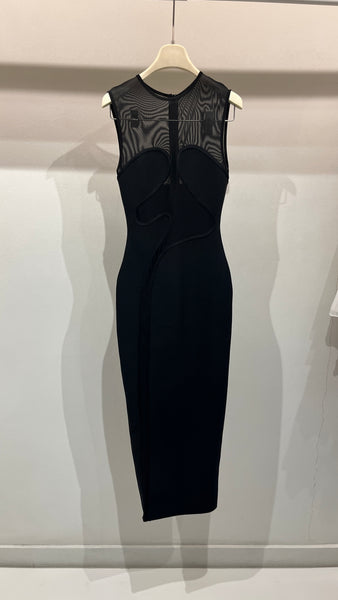 Black lace bandage dress
