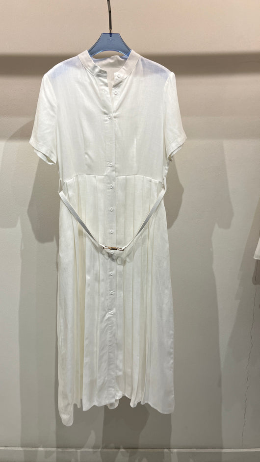 White pleated dress