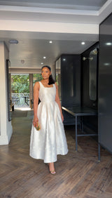 Nude flare dress