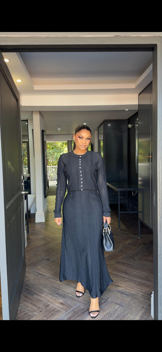 Black pearl button set